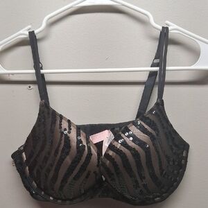 Victoria's Secret Black and Brown Sequin Bra